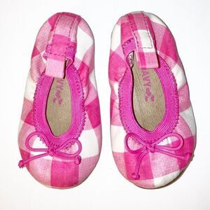 Toddler pink gingham flats